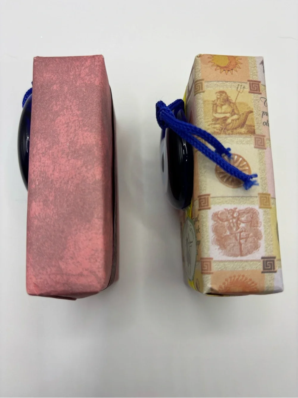 2Traditional Pure Greek Olive Oil Soap with Blue Turkish Evil Eye Charm Blue 2”